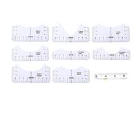 Pongnas Ensemble d'outils d'alignement de T-Shirt en PVC, 9 Pièces, pour la Conception de Col en V avec Règles pour Adultes, Jeunes, Tout-petits et Nourrissons