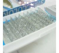 Pongnas Extensions de Cils à Paillettes 0,15 Mm C Curl Falais Individuels Faux Cils Brillants Argentés Pourpre (SILVER)