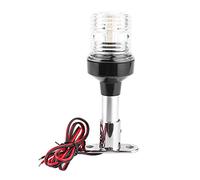 Pongnas Feu de Navigation Marin LED, Lumière de Poupe D'ancre, Lumière de Bateau à 360 Degrés avec Base en Acier Inoxydable 316 pour Signal de Voile DC 5W (6 Pouces)