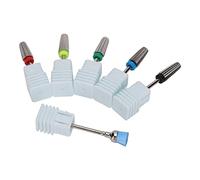 Pongnas Forets à Ongles en Acier au Tungstène, Outil de Manucure Multifonctionnel 5 en 1 pour Ongles en Gel Dur Acrylique, avec Têtes de Meulage XF F M C XC pour Salon de Nail Art à (SILVER)