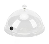 Pongnas Fumer le Couvercle de Couvercle à Dôme Cloche pour les Bols D'assiettes Verres avec Port en Caoutchouc Conception Transparente (M)