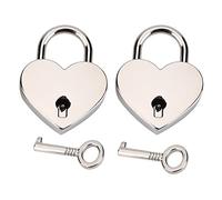 Pongnas Graque de Forme de Coeur et Serrure de clé Squelette pour Les Bagages Journal Boîte de Bijoux Protection de sécurité