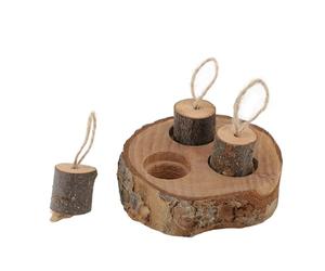 Pongnas Jouet de Fourrage en Bois pour Hamster, Plateau d'alimentation pour