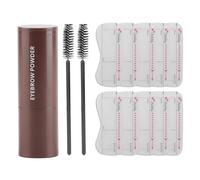 Pongnas Kit de 10 Modèles de Coiffure pour Sourcils Symétriques avec Poudre à Sourcils, Facile à Utiliser pour les Débutants et les Professionnels (Marron foncé)