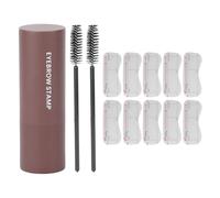 Pongnas Kit de 10 Modèles de Coiffure pour Sourcils Symétriques avec Poudre à Sourcils, Facile à Utiliser pour les Débutants et les Professionnels (brun clair)