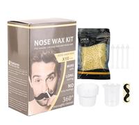 Pongnas Kit de Cire D'épilation pour le Nez, 20 Bâtons de Cire, 10 Autocollants pour Moustache, 1 Tasse à Mesurer, 10 Gobelets en Papier, avec Grains de pour Enlever les Poil