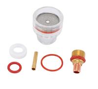 Pongnas Kit de Coupelle en Verre pour Chalumeau, Compatible avec les Coupelles en Verre de Soudage WP 17, 18 et 26, Comprenant une Lentille à Gaz de 3,2 Mm (1/8 pouce), une Rondelle et
