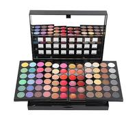 Pongnas Kit de Mannequin de Maquillage 3D en Silicone Professionnel pour Débutants, Formation au Maquillage, Palette pour les Yeux, Pinceaux, Faux Cils, Eye-liner, Crayons à Sourcils (Peau claire)