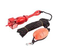 Pongnas Kit Pliable pour Bateaux, Yachts et Kayaks - Grappin en Acier Inoxydable de 0,5 Kg avec Accessoires de Couleur Rouge
