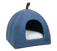 Pongnas Lit Pliable pour Chat avec Base Antidérapante, Tente d'intérieur Portable pour Chats et Chiens, Utilisation 2 en Bleu (L)