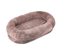 Pongnas Lit pour Chien Humain, canapé Spacieux Amovible et Lavable pour Animaux de Compagnie avec Poche de Rangement et Fond Antidérapant, pour Salon, Chambre à Coucher, Bureau D'étude (135*85*30cm)