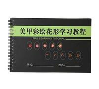 Pongnas Livre de Pratique des Ongles, Outil de Formation à la Manucure pour Débutants avec Modèles D'exercices de Dessin, Papier D'apprentissage du Nail Art Simple à Utiliser, 01# 02# (fleurs peintes)