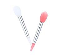 Pongnas Lot de 10 Pinceaux à Lèvres en Silicone, Mini Pinceaux Applicateurs de Rouge à Lèvres à Double Tête avec 2 Couvercles Anti-perte, pour Brillant à Lèvres, Baume, Crème, Soins de (PINK)
