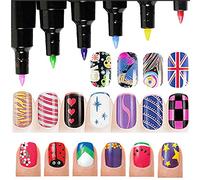 Pongnas Lot de 16 Stylos pour Vernis à Ongles 3D pour la Conception D'ongles à Faire Soi-même avec Contrôle de Pointe Fine, Formule à Base D'eau, Aucune Lampe Nécessaire pour Salon de