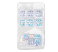 Pongnas Lot de 24 Faux Ongles D'orteil, 12 Tailles Différentes, Faciles à Couper et à Limer, Ajustement Flexible et Confortable pour la Plupart des Types D'ongles, avec Adhérence de (J68)