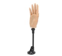 Pongnas Main de Mannequin en Silicone Réutilisable pour Ongles en Acrylique avec Doigts Pliables et Support à Ventouse, Présentoir de Bagues pour Nail Art (main droite)