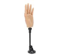 Pongnas Main de Mannequin en Silicone Réutilisable pour Ongles en Acrylique avec Doigts Pliables et Support à Ventouse, Présentoir de Bagues pour Nail Art (Main gauche)