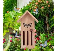 Pongnas Maison en Bois pour Abeilles, Papillons et - Météo- Jardin, 10x8x28.5cm (1)