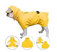 Pongnas Manteau Imperméable pour Chien avec Trou de Traction caché, Ceinture Tissée élastique et Bord en TPU Transparent, avec Collier Haut pour Chiens de Petite, Moyenne et Grande (XXL)