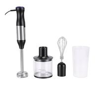 Pongnas Mélangeur à Main à Immersion, Robot Culinaire 4 en 1 en Acier Inoxydable avec 20 Vitesses et Bouton Boost, pour Smoothies, Soupes et Sauces (Prise UE 220V)