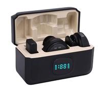 Pongnas Microphone Lavalier Microphone Omnidirectionnel à Réduction de Bruit 2,4 GHz avec Clip Magnétique, Batterie de 6 Heures et étui de Chargement pour Smartphone, Appareil Photo, Ordinateur