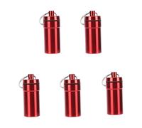 Pongnas Mini étui pour Tablette Porte-clés, Conteneur de Stockage Portable avec Couvercle à Vis en Alliage D'aluminium Robuste, avec Construction Hermétiquement Scellée, pour les (rouge)