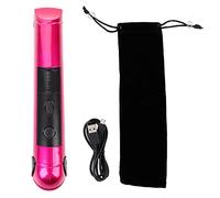 Pongnas Mini Lisseur/boucleur Multifonction Rechargeable USB, Outil de Coiffure, Rose Rouge