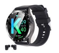 Pongnas Montre Intelligente avec écouteurs, Montre Intelligente à écran HD de 1,39 Pouces, Tracker d'activité avec Moniteur de Fréquence Cardiaque et de Sommeil, NFC, IP67, Compatible