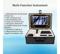 Pongnas Outil Professionnel de Soin de Peau de Microscope D'analyseur de Détecteur de Cuir Chevelu de Cheveux de Peau avec et Lentille Réglable pour et la santé du Cuir Chevelu (Prise UE)