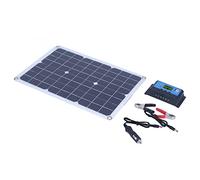 Pongnas Panneau Solaire Portable, Panneau Solaire Kit de d'alimentation de 50W avec Contrôleur 50W de Chargement de Batterie Monocristallin DC 18V pour la Randonnée en Camping à Dos