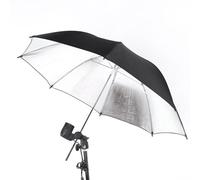 Pongnas Parapluie Réflecteur de Studio 83 Cm 33 Pouces, Modificateur de Lumière de Photographie Noir Argent avec Conception Double Couche pour Flash de Studio, Portraits et Photos de