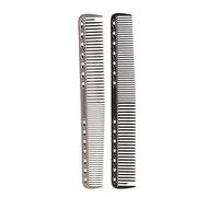 Pongnas Peigne à Cheveux en Acier Inoxydable, Peigne de Salon 2 en 1 avec Dents Fines et Larges pour la Coupe et le Coiffage des Cheveux, Poignée Antidérapante, Conception Ergonomique, (BLACK)