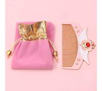 Pongnas Peigne de Coiffure de Dessin animé Mignon, Brosses à Cheveux Portables avec Sac en Métal, Taille 11.8x4.8cm (246)