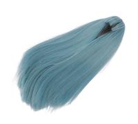 Pongnas Perruque Droite de Poupée Gris argenté de qualité Supérieure avec Frange pour Poupées à échelle 4 de 18,5 à 21 Cm de Tour de Tête, Cheveux Synthétiques (#2)