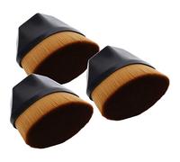 Pongnas Pinceaux de Fond de Teint Liquide de Maquillage, Fard à Joues Cosmétique, Cireux Délicat pour Utilisation Sèche et Humide, 3 Pièces (BLACK)