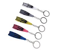 Pongnas Porte-clés de Plongée - Ensemble de 5 Porte-clés en Silicone en Forme de Flipper pour Sacs, Sacs à Dos, à Main - Fermeture éclair sur le Thème de la Plongée avec - Métal - Idée Cadeau pour