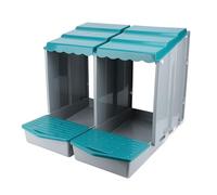 Pongnas Poulet Nidification de Nidification de Volaille Poule Ponte Ponte 6 Compartiment PP Matériau Météo Durable - Facile à Assembler avec Conception Amovible pour la (2 Compartiments)