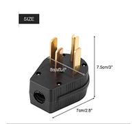 Pongnas Prise NEMA 14-50P, Prise US à Angle Droit 50A 125V avec Lames en Laiton Massif, pour Remplacement de Générateur RV et Sèche-linge