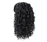 Pongnas Queue de Cheval Bou dans les Extensions de Cheveux, Perruque Queue de Cheval Bou avec Cordon de Serrage de 13,7 Pouces avec Boucle Réglable, pour Filles Femmes Fête (BLACK)