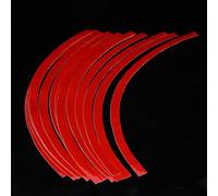 Pongnas Ruban Adhésif Réfléchissant Universel à Fines Rayures pour Roues de Voiture et de Moto - 6 Couleurs Fluorescentes Disponibles (rouge)