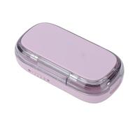 Pongnas Séparateur de Comprimés avec Dispositif de Centrage pour Pilules de 2mm à 15mm, Boîte de Séparation Portable pour Moitiés, Tiers et Quarts (PINK)