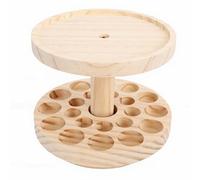 Pongnas Support de Diffuseur D'huiles Essentielles Support de Diffuseur en Bois de Pin Carrousel Base Rotative à 360° Organisateur à 2 Niveaux pour 21 Bouteilles avec Rangement po (Bois de pin 21