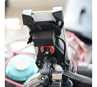 Pongnas Support de Téléphone Universel pour Moto, Support de Guidon avec Rotation à 360 ° et Port de Chargement USB pour Smartphones de 3.5 à 6.0 Pouces (Black)