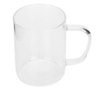 Pongnas Tasse à café au Lait Transparente élégante de 350ML avec Poignée pour Boissons Chaudes et Froides, pour Usage Domestique ou au Bureau (Motif blanc)