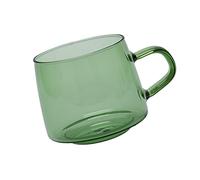Pongnas Tasse à café élégante en Verre Borosilicate de 350 Ml avec Poignée pour la Maison et le café, Résistance aux Hautes Températures, pour les Amateurs de (GREEN)