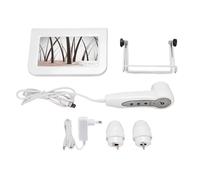 Pongnas Testeur de Follicule Pileux de 7 Pouces, 50x / 200x Lentilles Diagnostic de la Peau Analyseur de Cheveux, Détecteur de Cuir Chevelu Numérique Rechargeable avec Stand pour une（7 (Prise UE)