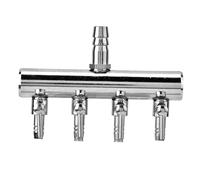 Pongnas Valve de Contrôle de Séparation d'aquarium en Acier Inoxydable de qualité Supérieure, Vanne à 4 Voies pour Une Distribution Optimisée (Tête de séparation à Quatre Trous de 8 à 4 mm)