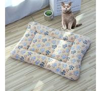 Pongpai Lit chaud pour animal domestique pour chat et chien - Lavable - Coussin apaisant pour canapé, chaise, siège de voiture, intérieur et extérieur - 35 x 29 cm - Beige - Patte
