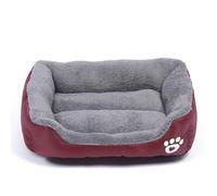 Pongpai Lit doux pour chats et chiens, tapis de couchage pour intérieur et extérieur - Auto-chauffant - Coussin apaisant (66 x 50 x 12 cm, rouge vin)