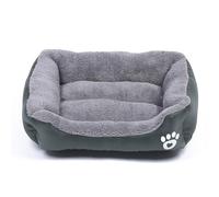 Pongpai Lit doux pour chats et chiens, tapis de couchage pour intérieur et extérieur - Auto-chauffant - Coussin apaisant (66 x 50 x 12 cm, vert foncé)